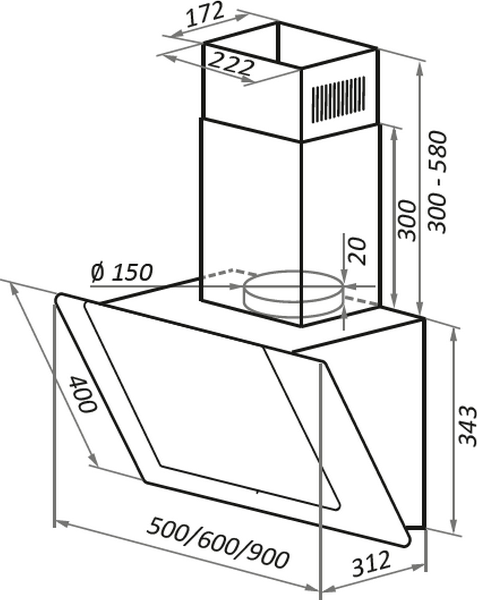 Вытяжка Maunfeld WIND PUSH 60 Glass Black — фото 16
