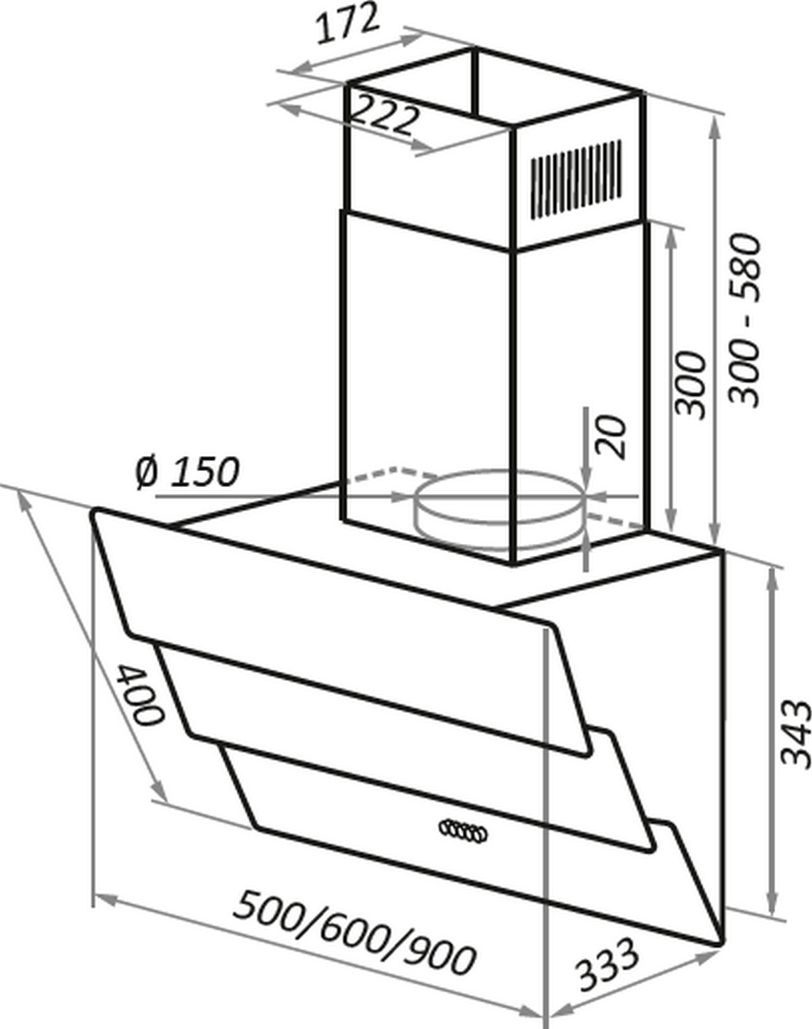 Вытяжка Maunfeld CASCADA PUSH 60 Glass Black — фото 16