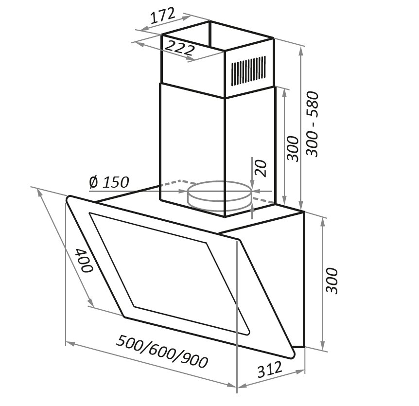 Вытяжка Maunfeld JANTAR Push 60 Glass Black — фото 18