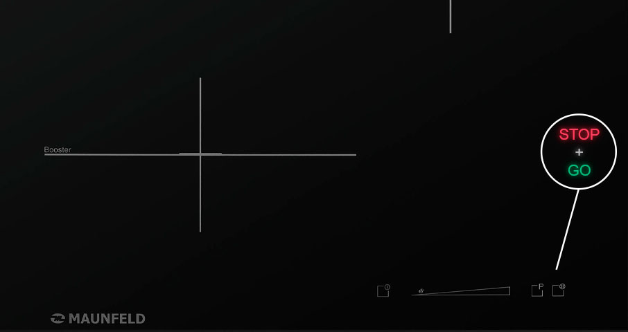 Функция Stop & Go создана для того, чтобы Вы могли в любой момент поставить нагрев конфорки на паузу, а затем так же просто возобновить ее работу.