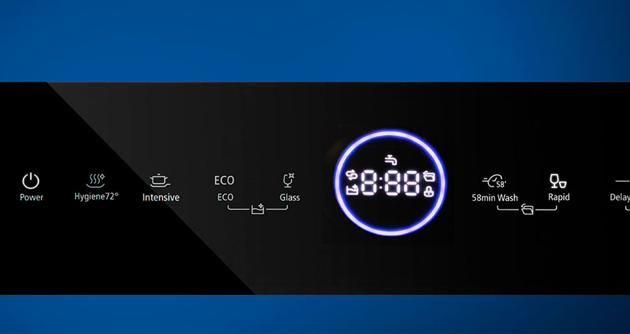 LED дисплей — поможет правильно выбрать программу и покажет оставшееся время до завершения цикла мойки посуды.