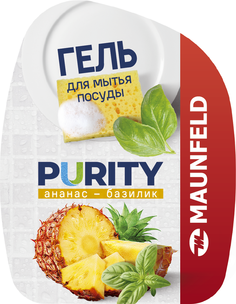 Гель для мытья посуды Maunfeld Purity Ананас и базилик 450г MDL450PF - фото3