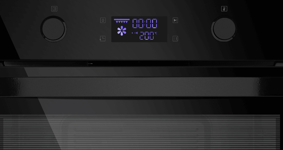 Поворотные ручки PUSH PULL в сочетании с современным сенсорным управлением обеспечивают комфортное и наиболее точную регулировку параметров приготовления. Большой цифровой дисплей духового шкафа отображает всю необходимую информацию.